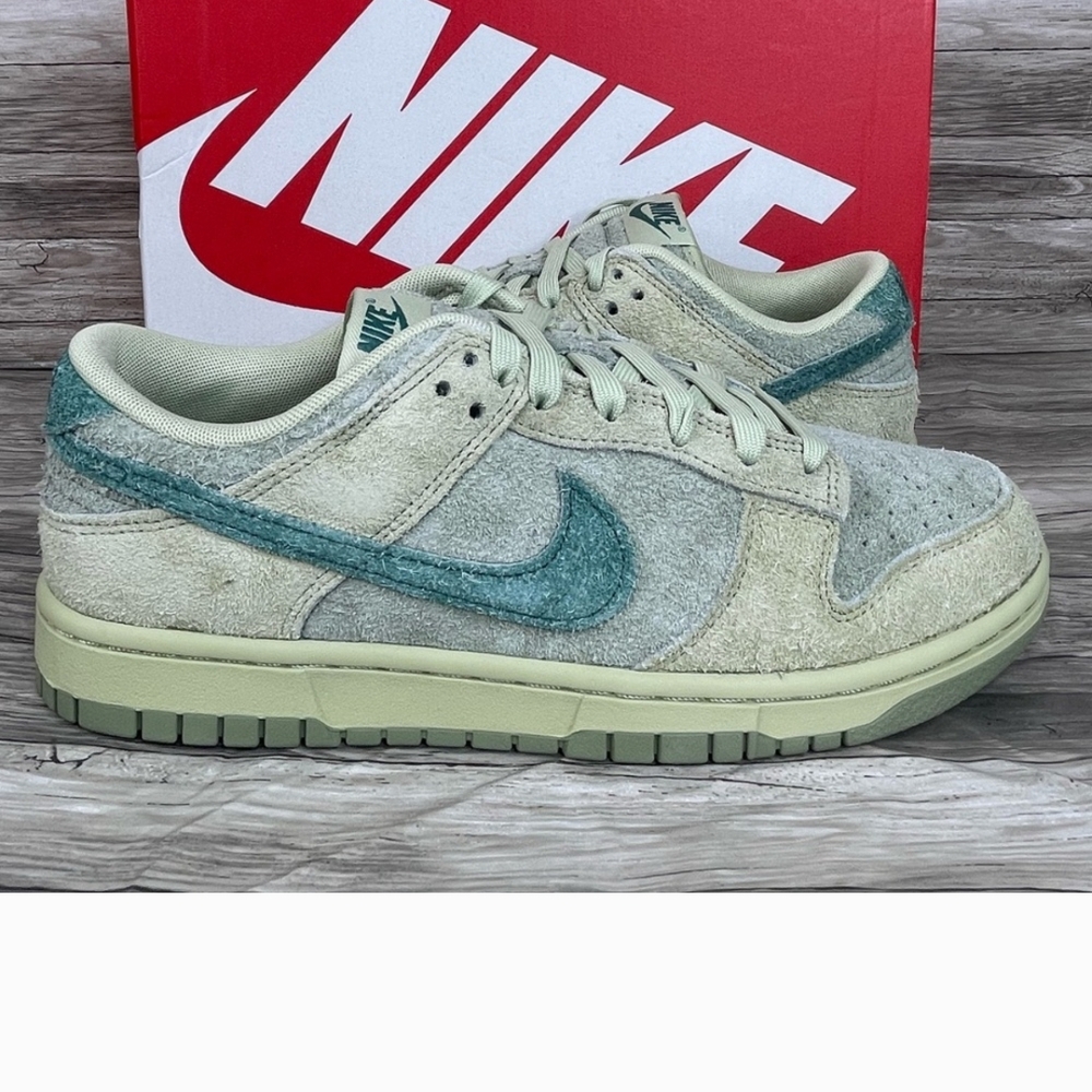 Nike Dunk Low Green Suede Sneakers